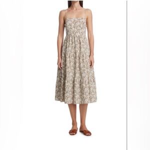 Rails Cream and Brown Floral Dress Medium